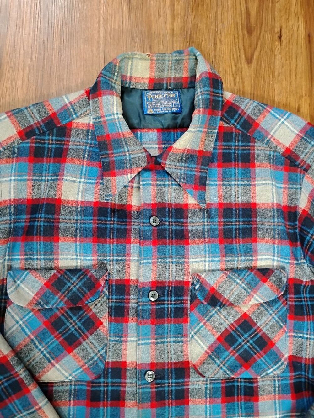 Vintage Pendleton Elbow Pads Wool Flannel Button Down Shirt
